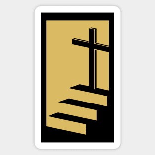 Stairs leading to the cross of Christ. Sticker